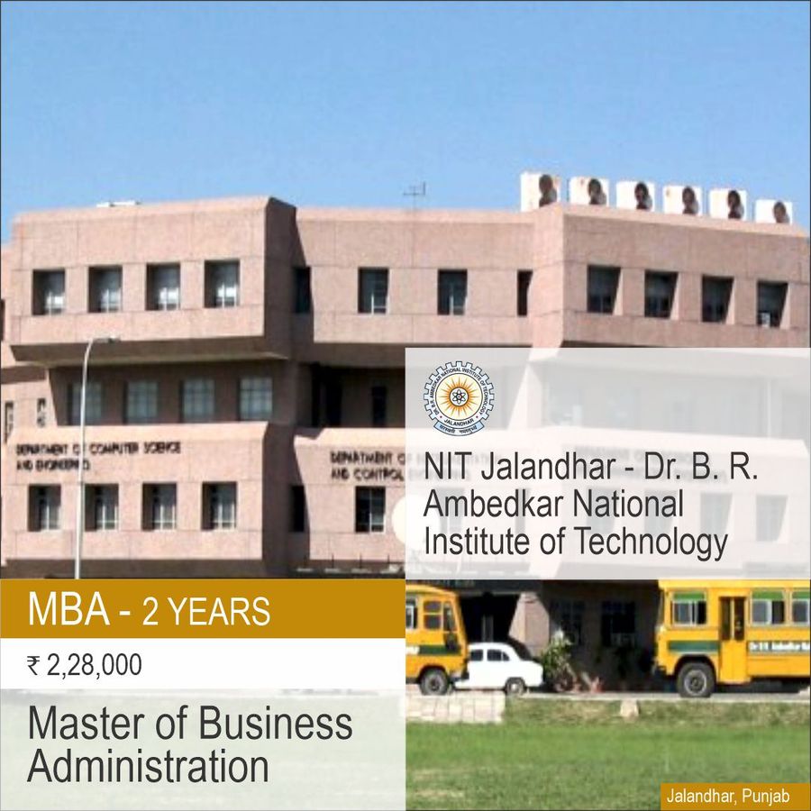 Master of Business Administration [MBA] at Dr Br Ambedkar National Institute of Technology, Jalandhar